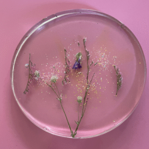 Coaster with Fresh Dried Flowers